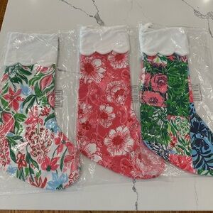 Lilly Pulitzer Floral Stockings in Pink, Green, and Blue